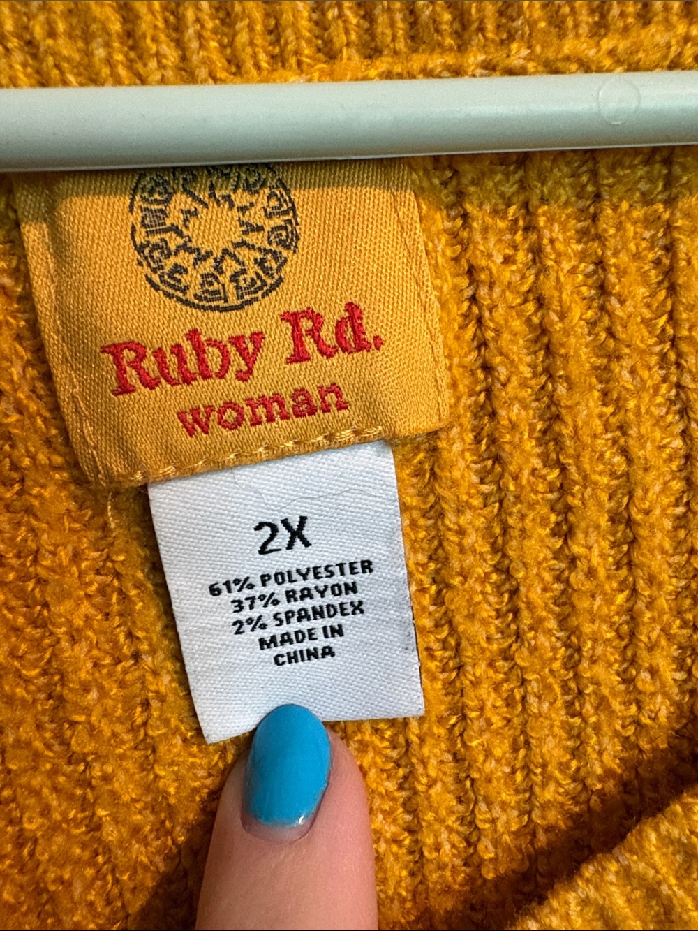 Ruby Rd. Mustard Ribbed Sweater - Picture 3 of 3